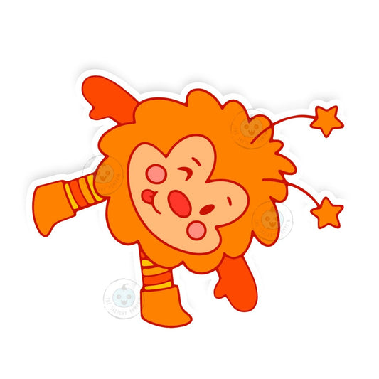 Orange Sprite Vinyl Decal, Transparent Backing