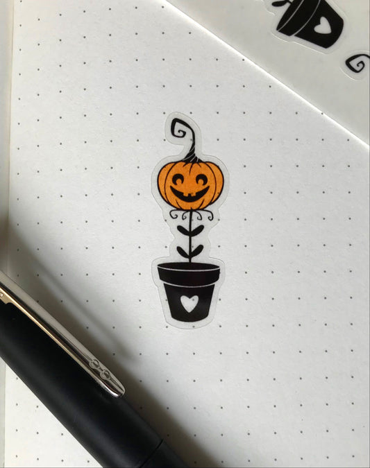 Pumpkin Plant Stickers, halloween, jackolantern, garden, orange, transparent