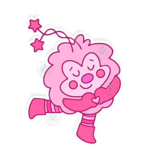 Pink Sprite Vinyl Decal, Transparent Backing