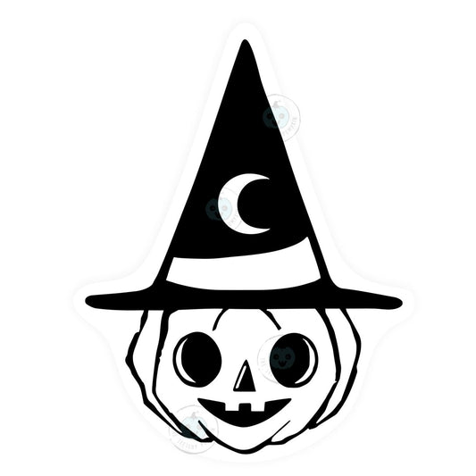 Pumpkin Witch Decal, Transparent, Waterproof