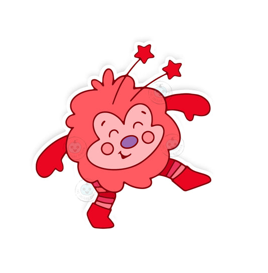 Red Sprite Vinyl Decal, Transparent Backing