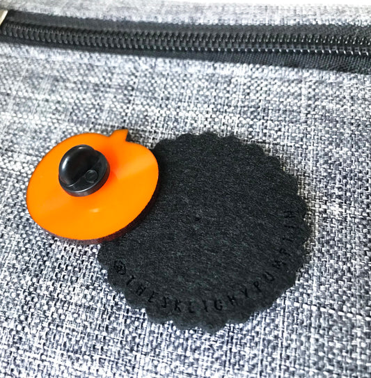 Jack O' lantern Acrylic Pin, Felt Backing, halloween, lapel pin, pumpkin