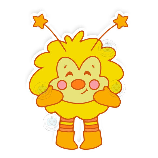 Yellow Sprite Vinyl Decal, Transparent Backing